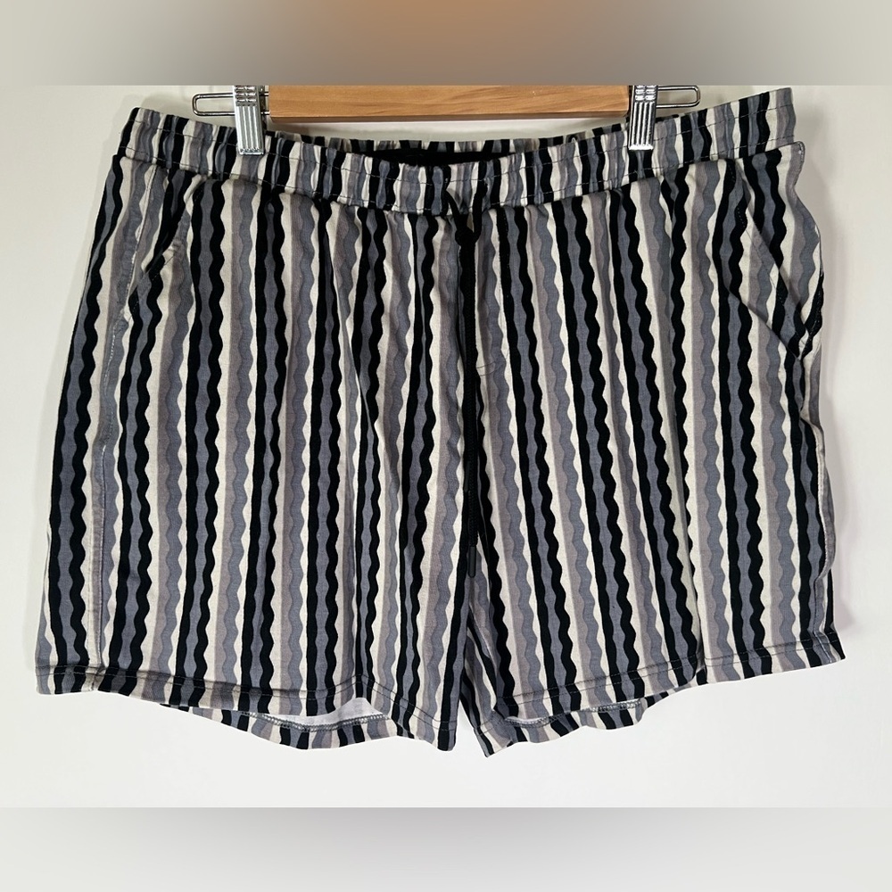 Original Paperbacks Cotton Drawstring Volley Shorts striped black gray XXL beach